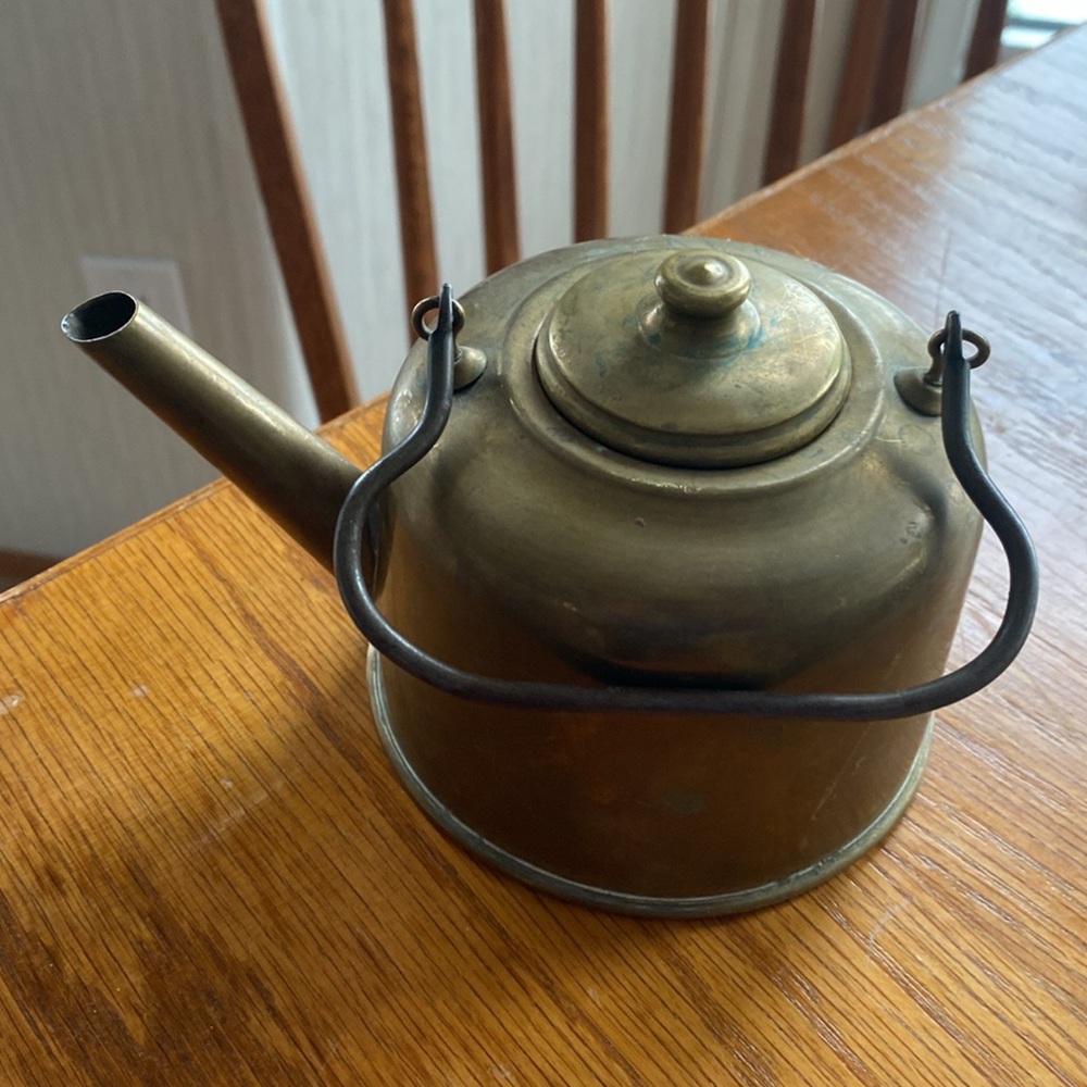 19th Century Brass Spirit Kettle With Lid